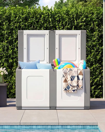 Giantex Outdoor Deck Box 53 Gallon Patio Container with Lockable Lid