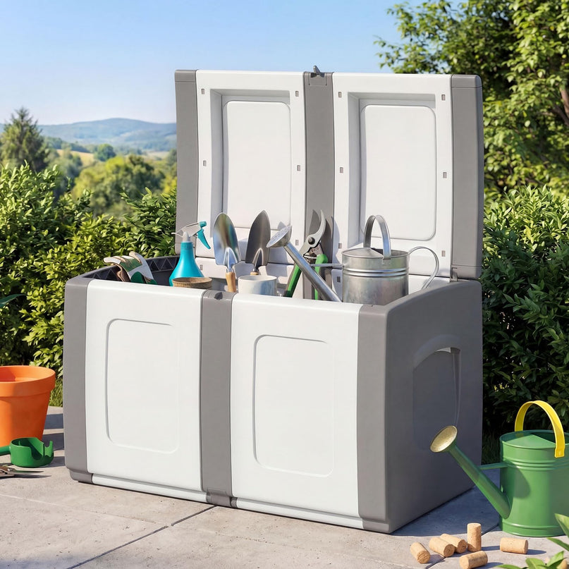 Giantex Outdoor Deck Box 53 Gallon Patio Container with Lockable Lid