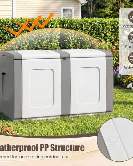 Giantex Outdoor Deck Box 53 Gallon Patio Container with Lockable Lid