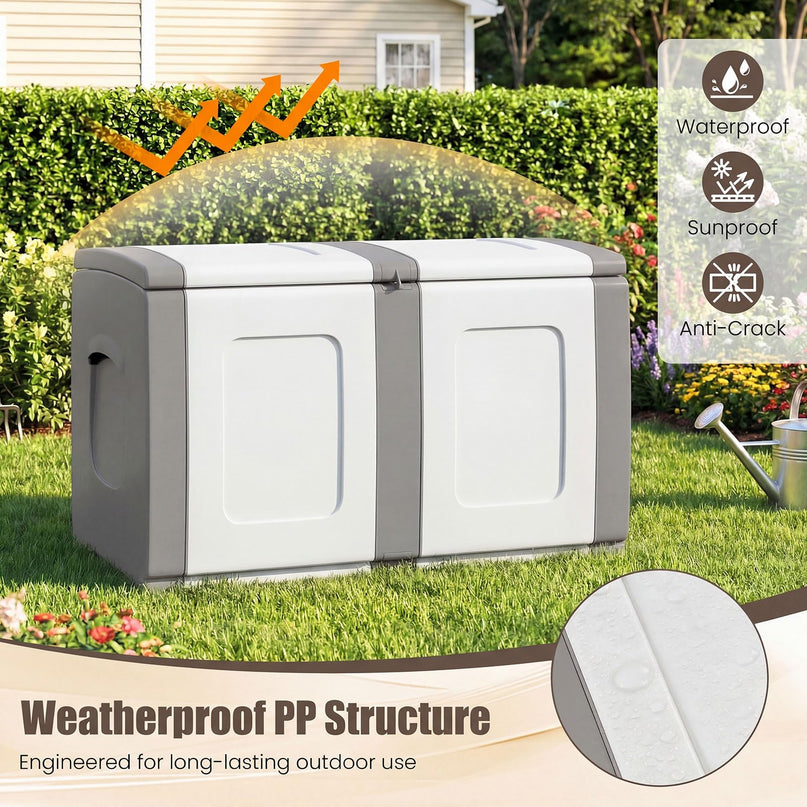 Giantex Outdoor Deck Box 53 Gallon Patio Container with Lockable Lid