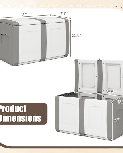 Giantex Outdoor Deck Box 53 Gallon Patio Container with Lockable Lid