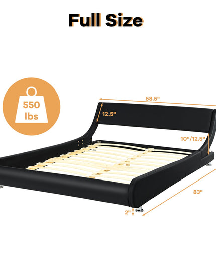 Giantex Bed Frame, Upholstered Mattress Foundation with Adjustable Headboard (Full/Queen)