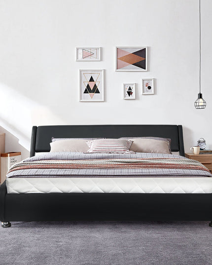 Giantex Bed Frame, Upholstered Mattress Foundation with Adjustable Headboard (Full/Queen)
