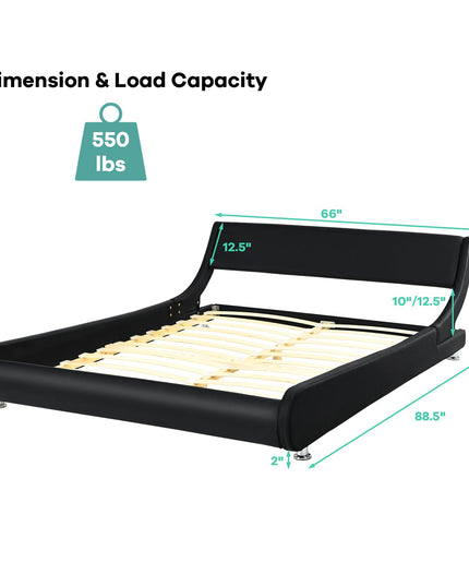 Giantex Bed Frame, Upholstered Mattress Foundation with Adjustable Headboard (Full/Queen)