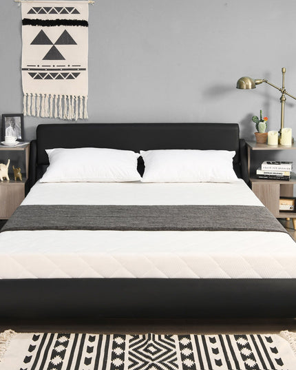 Giantex Bed Frame, Upholstered Mattress Foundation with Adjustable Headboard (Full/Queen)