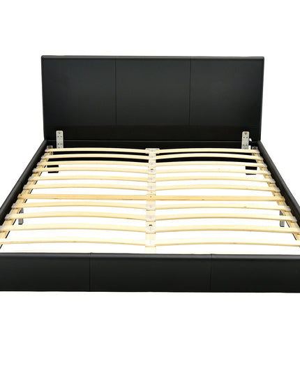 Full Size Faux Leather Upholstered Platform Bed W/Headboard