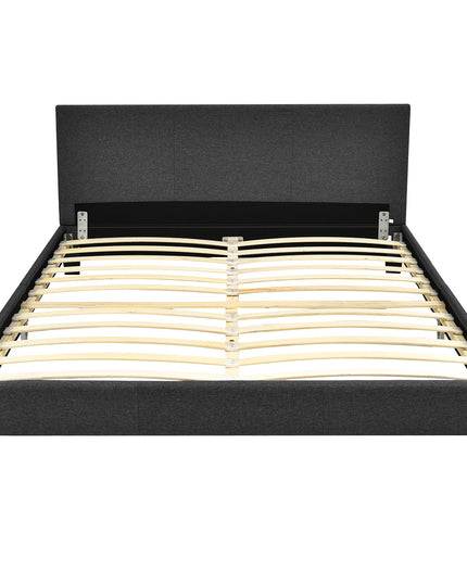 Full Size Faux Leather Upholstered Platform Bed W/Headboard