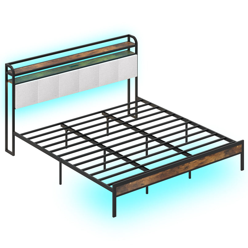 Giantex Bed Frame with Storage Headboard