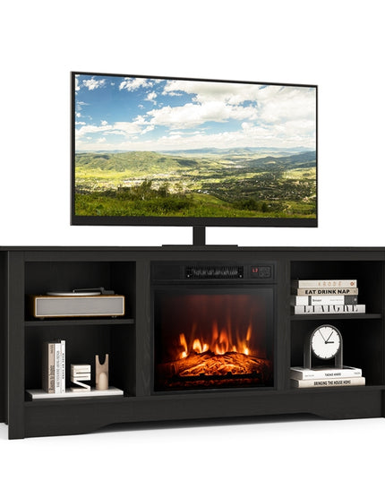Giantex TV Stand with Fireplace - TV Cabinet with Adjustable Shelves