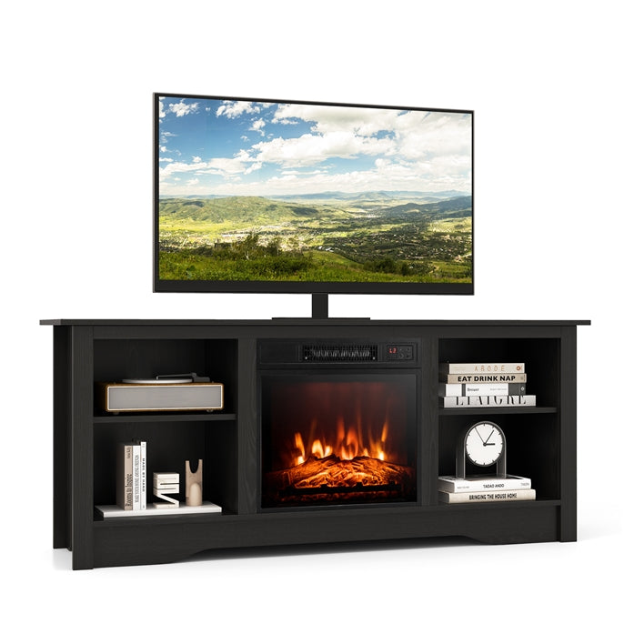 Giantex TV Stand with Fireplace - TV Cabinet with Adjustable Shelves