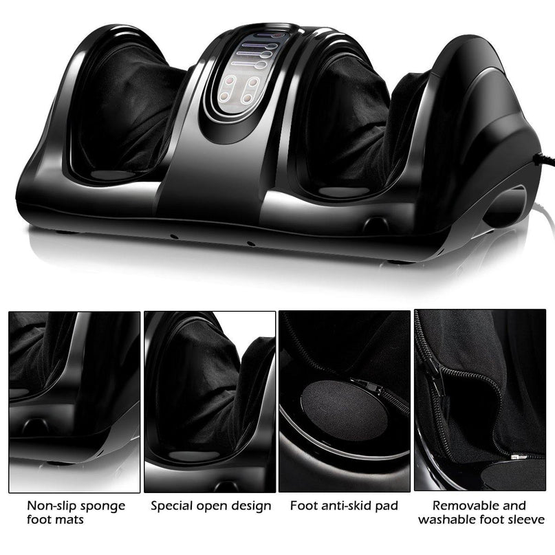 Giantex Nerve Pain Therapy Spa Gift Deep Kneading Rolling Massage for Leg Calf Ankle, Burgundy/Red/Black/Gray - Giantexus