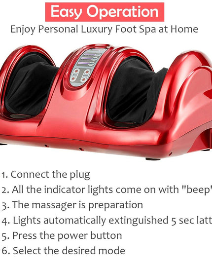 Giantex Nerve Pain Therapy Spa Gift Deep Kneading Rolling Massage for Leg Calf Ankle, Burgundy/Red/Black/Gray - Giantexus