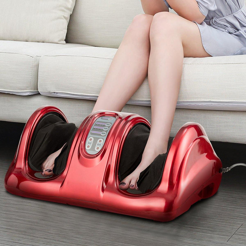Giantex Nerve Pain Therapy Spa Gift Deep Kneading Rolling Massage for Leg Calf Ankle, Burgundy/Red/Black/Gray - Giantexus