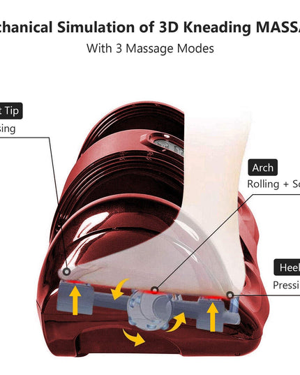 Giantex Nerve Pain Therapy Spa Gift Deep Kneading Rolling Massage for Leg Calf Ankle, Burgundy/Red/Black/Gray - Giantexus