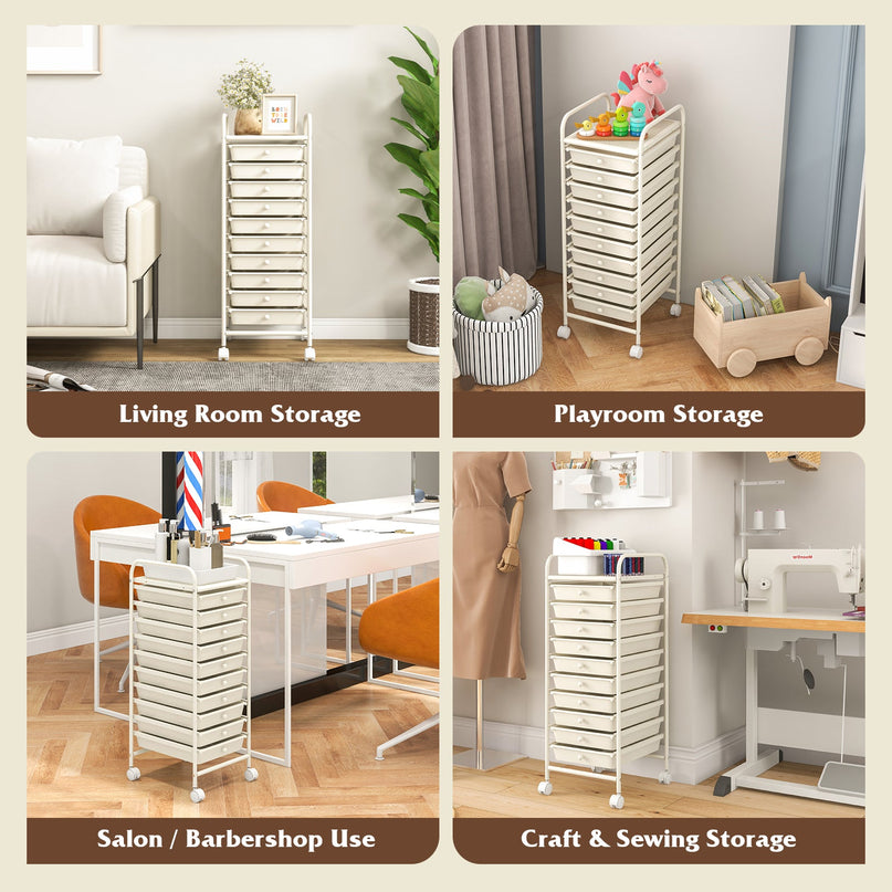 Giantex Rolling Storage Cart on Wheels with 10 Drawers