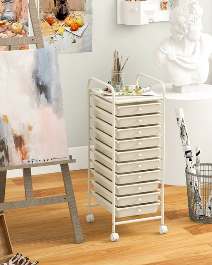 Giantex Rolling Storage Cart on Wheels with 10 Drawers