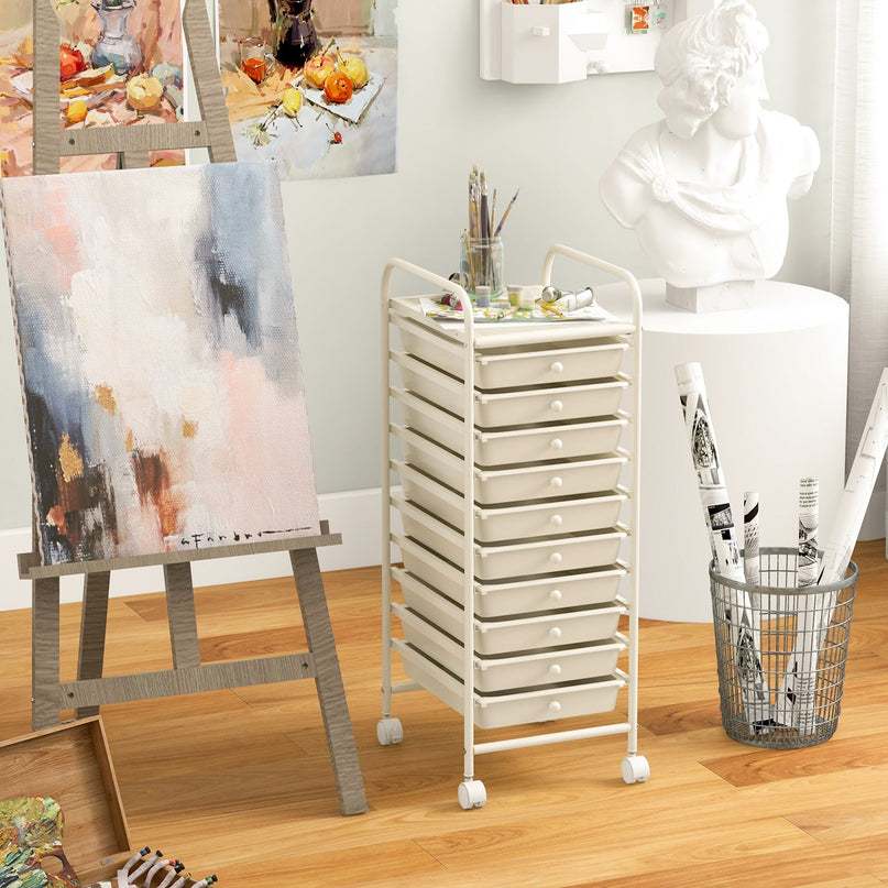 Giantex Rolling Storage Cart on Wheels with 10 Drawers