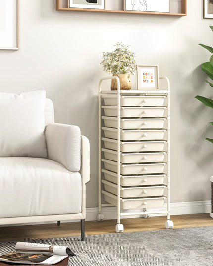 Giantex Rolling Storage Cart on Wheels with 10 Drawers