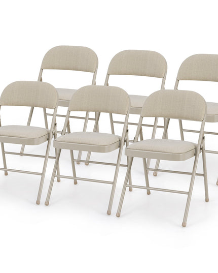 4-Pack Folding Chairs with Metal Frame and Fabric Upholstered Padded Seat
