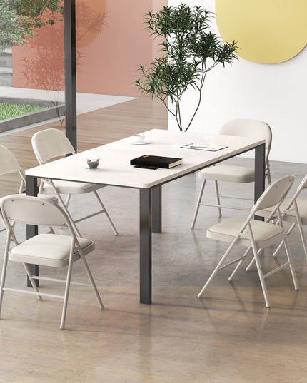 4-Pack Folding Chairs with Metal Frame and Fabric Upholstered Padded Seat