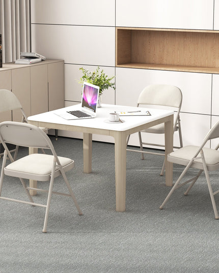 4-Pack Folding Chairs with Metal Frame and Fabric Upholstered Padded Seat