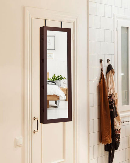 Wall/Door Mounted Jewelry Armoire Organizer with 2 LED Lights