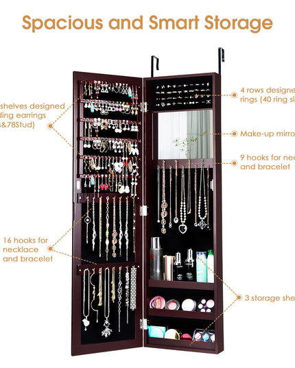Jewelry Armoire Cabinet Wall Door Mounted - Giantex