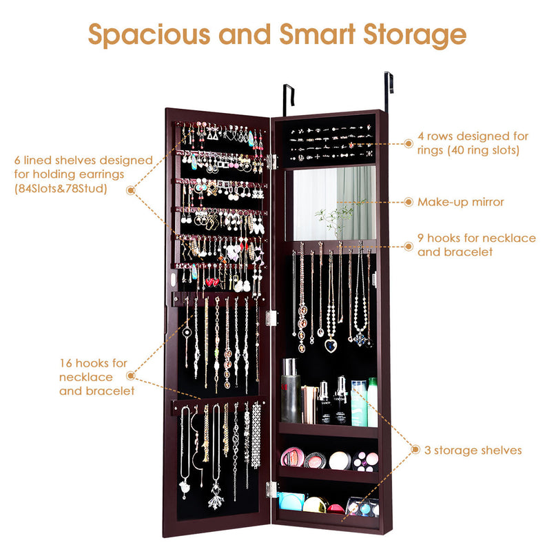 Jewelry Armoire Cabinet Wall Door Mounted - Giantex