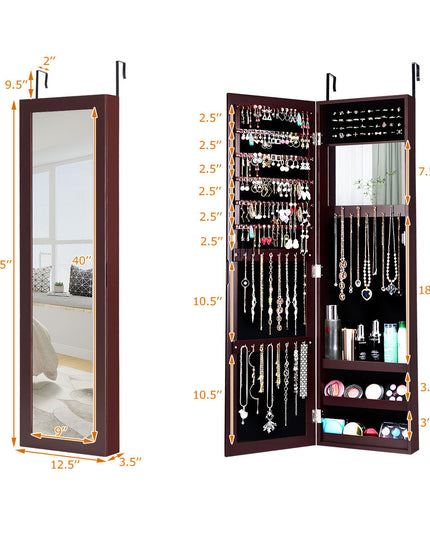 Jewelry Armoire Cabinet Wall Door Mounted - Giantex