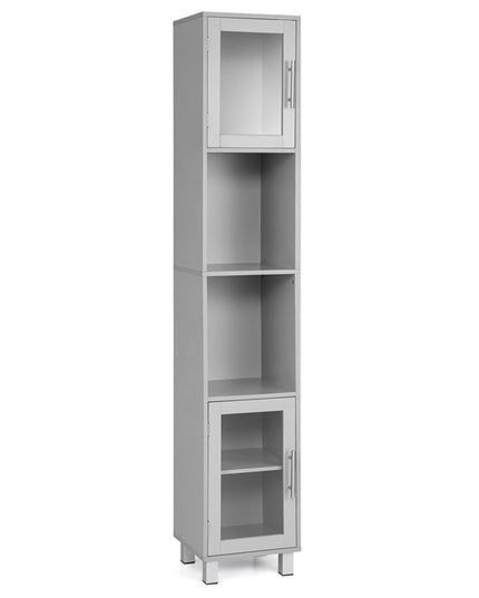 Tall Bathroom Cabinet, Home Bedroom Living Room Wood Linen Storage Cabinet Free Standing