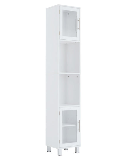 Tall Bathroom Cabinet, Home Bedroom Living Room Wood Linen Storage Cabinet Free Standing