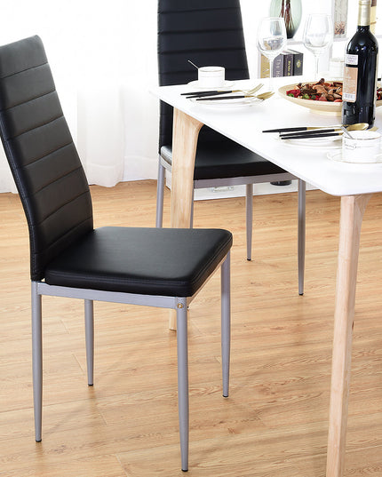 Giantex Set of 4 PU Leather Dining Side Chairs with Padded Seat Foot Cap