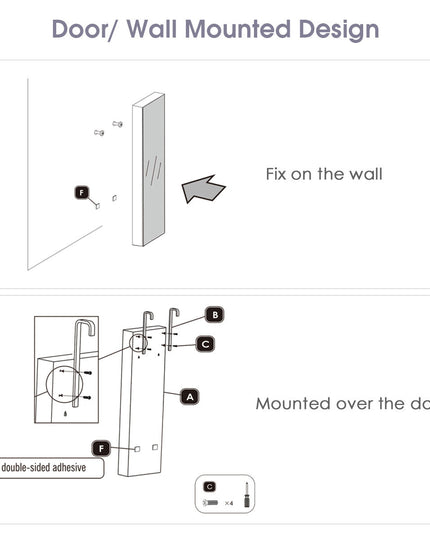 Wall Door Jewelry Armoire Cabinet with Full-Length Mirror