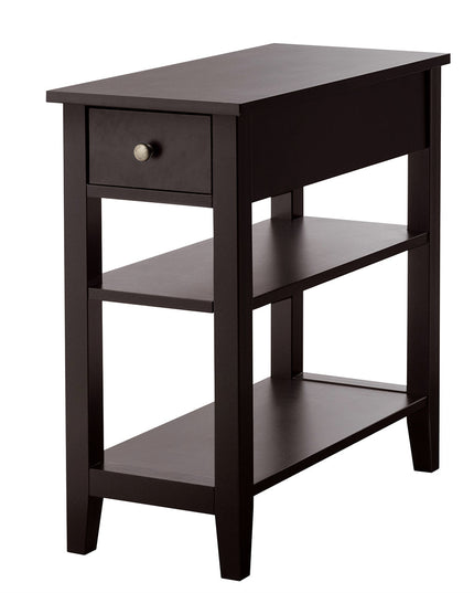Giantex 3-Tier End Table with Drawer and Double Shelves Narrow Tiered Side Table for Bedroom