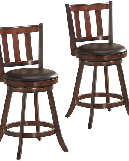 Bar Stools Set of 2 or 4, Counter Height Dining Chair, Fabric Upholstered 360 Degree Swivel