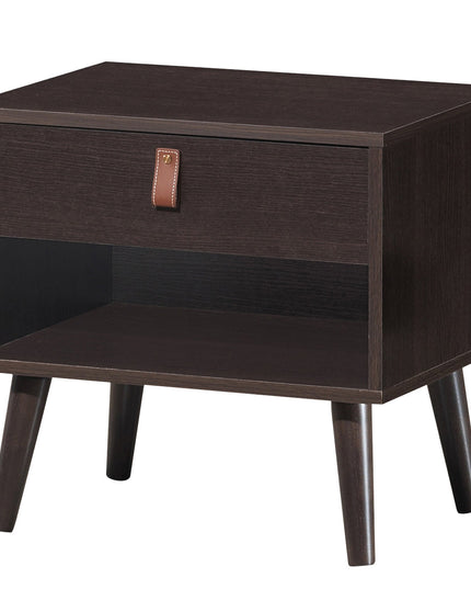 Giantex Wooden Nightstand with Drawer and Shelf Sofa Side Table