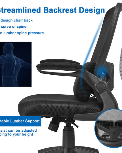 Giantex Ergonomic Desk Chair w/ Portable Lumbar Pillow (Black)