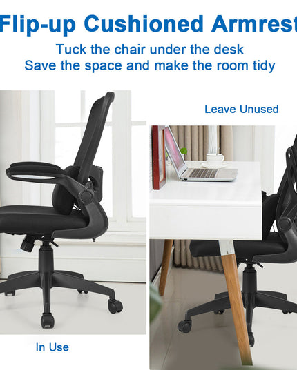 Giantex Ergonomic Desk Chair w/ Portable Lumbar Pillow (Black)