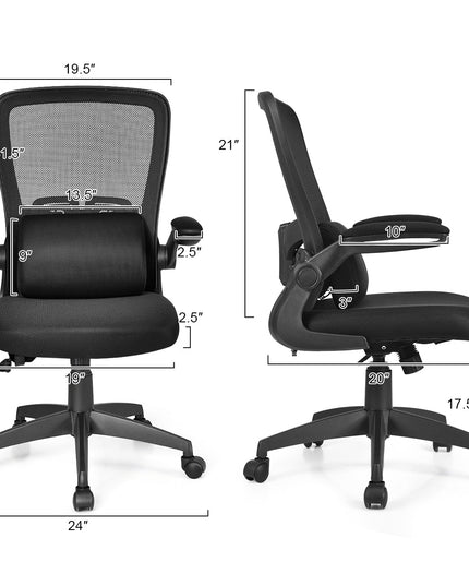 Giantex Ergonomic Desk Chair w/ Portable Lumbar Pillow (Black)