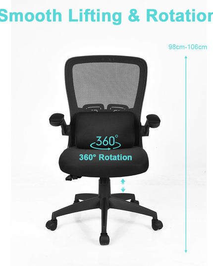 Giantex Ergonomic Desk Chair w/ Portable Lumbar Pillow (Black)