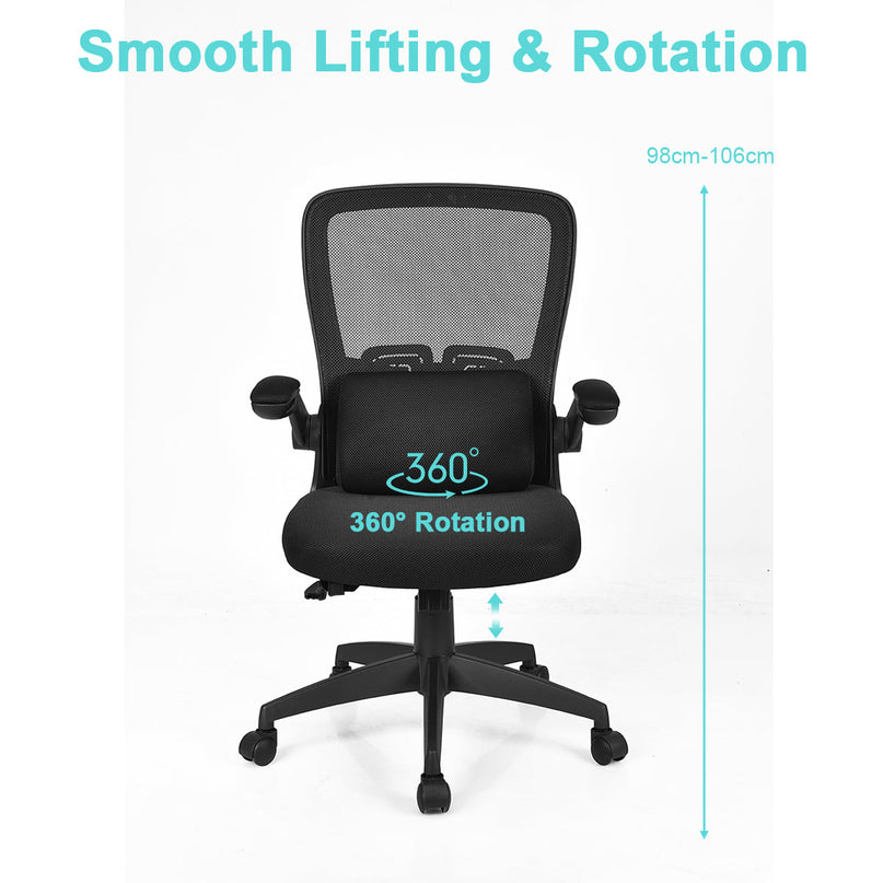 Giantex Ergonomic Desk Chair w/ Portable Lumbar Pillow (Black)