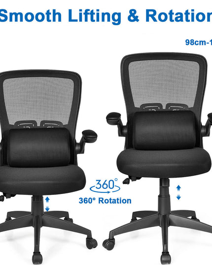 Giantex Ergonomic Desk Chair w/ Portable Lumbar Pillow (Black)