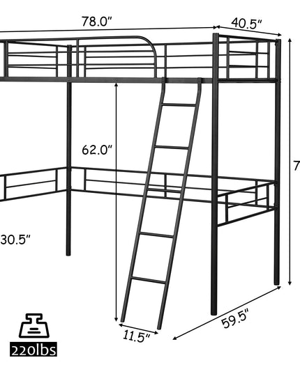 Giantex Heavy Duty Twin Loft Bed with Ladder