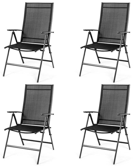 Giantex Set of 2 Patio Dining Chairs, Folding Outdoor Chairs (Black)