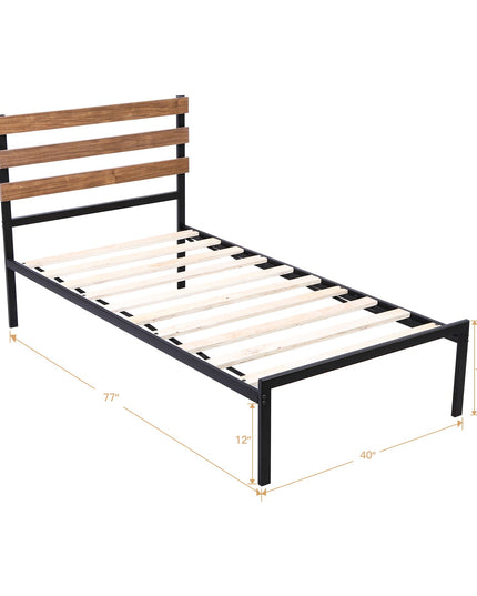 Easy Assembly Twin Metal Bed Frame No Box Spring Needed