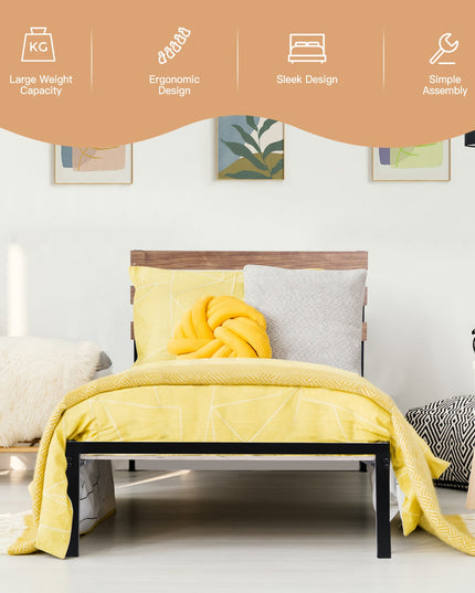 Easy Assembly Twin Metal Bed Frame No Box Spring Needed