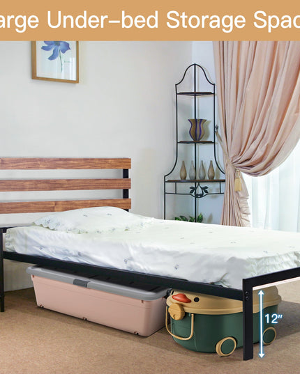 Easy Assembly Twin Metal Bed Frame No Box Spring Needed