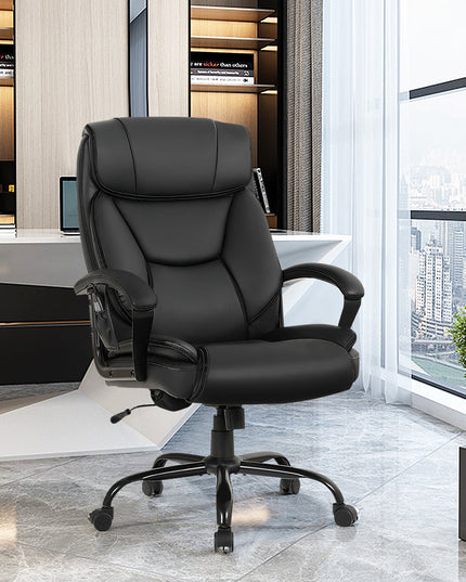 Giantex Executive Office Chair, Big and Tall Massage Chair w/ 6 Vibrating Points (Black)