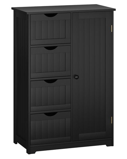 Giantex Bathroom Floor Cabinet Wooden with 1 Door & 4 Drawer