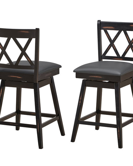 Giantex Bar Stool with Foot Rest Upholstered Cushion & Ergonomic Backrest